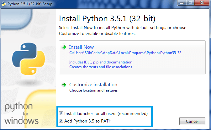 Python привет миру Windows