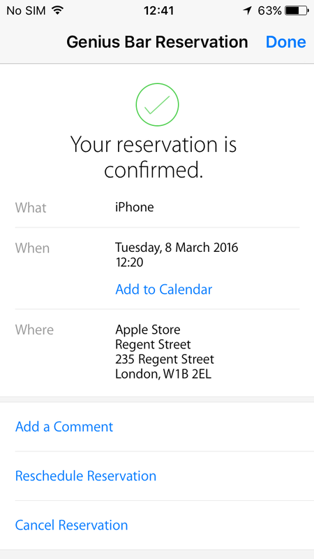 Как забронировать встречу Apple - приложение подтверждено