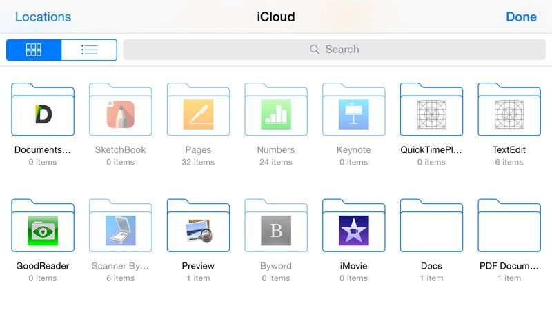 Найдите файл на вашем iPhone с помощью iCloud Drive