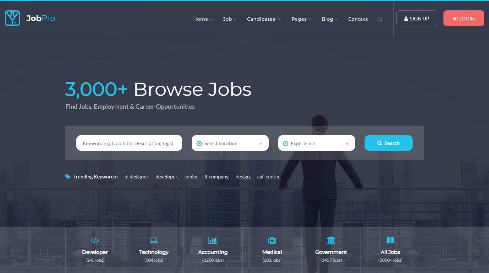 Job Pro Премиум шаблон портала вакансий