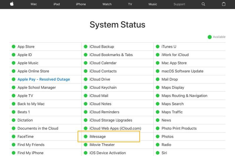 Как исправить iMessage, не работающий на iPhone, iPad и Mac: Состояние системы