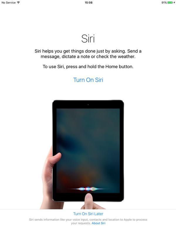 Как настроить новый iPad: Siri