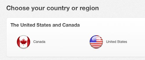 iTunes Store Выберите свою страну или регион