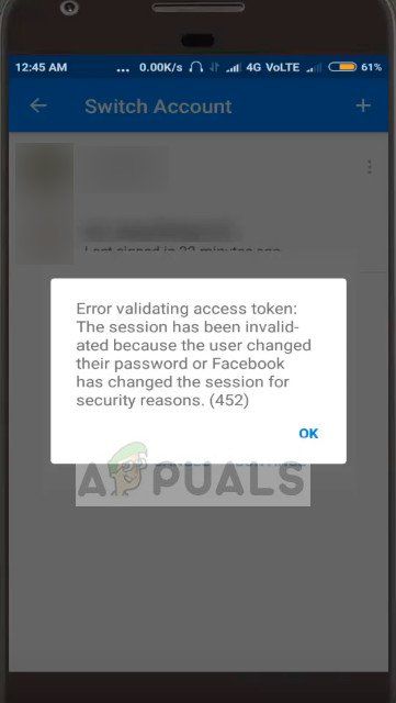 Ошибка проверки токена доступа в Messenger