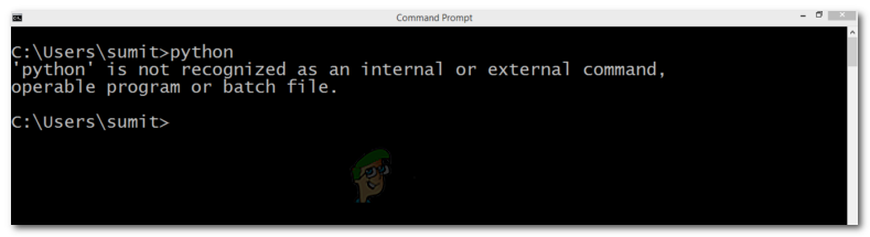 "Python is not recognized as an internal or external command, operable program or batch file."