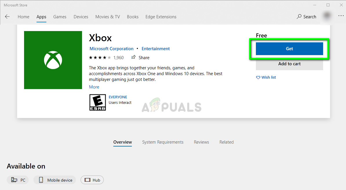 Xbox приложение для windows 10 не устанавливается