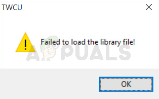 Twcu не удалось загрузить файл библиотеки windows 10