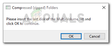 Вставьте последний диск из многотомного набора и нажмите ок windows 10