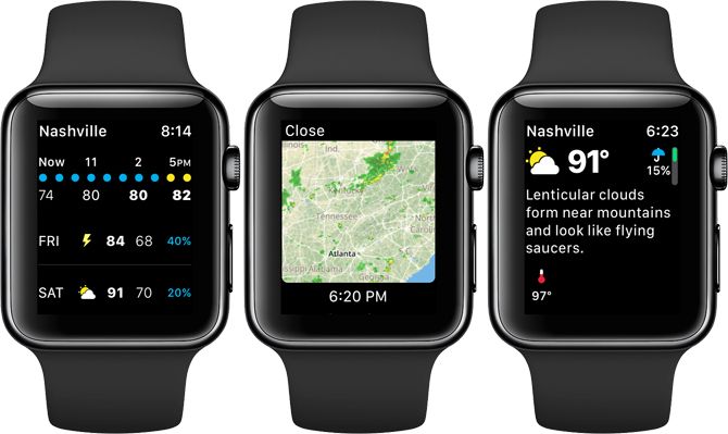 Приложение Carrot Weather для Apple Watch