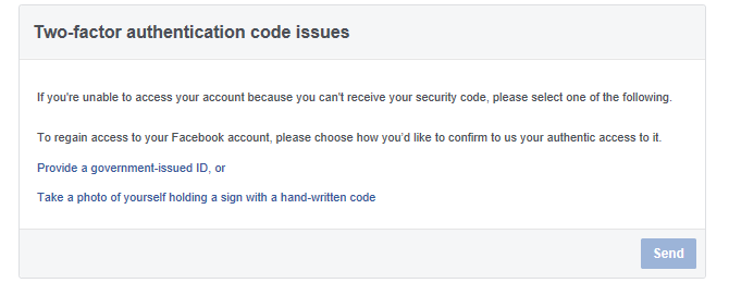 Проблемы с кодом двухфакторной аутентификации Facebook