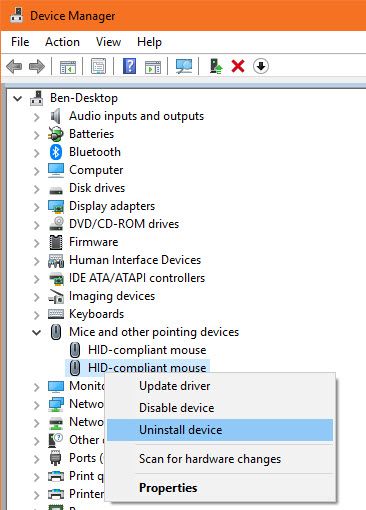 Как исправить двойное нажатие мыши в Windows Windows Удалить драйвер мыши