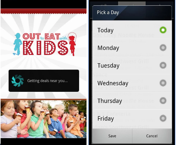 Android-приложение, чтобы поесть с детьми