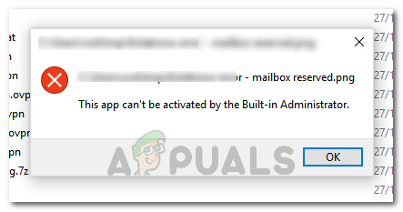 Это приложение может't be activated by the built-in administrator