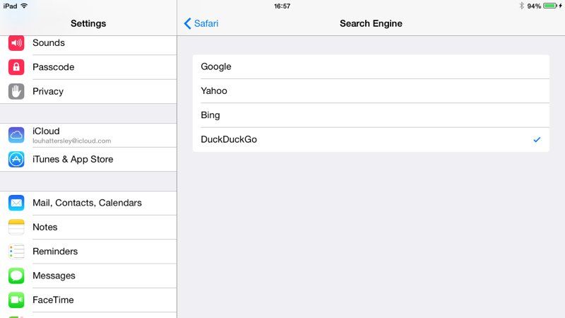 Изменение поисковой системы Safari в iOS