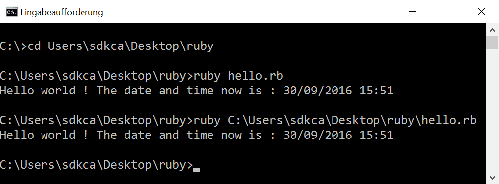 Ruby консольный вывод